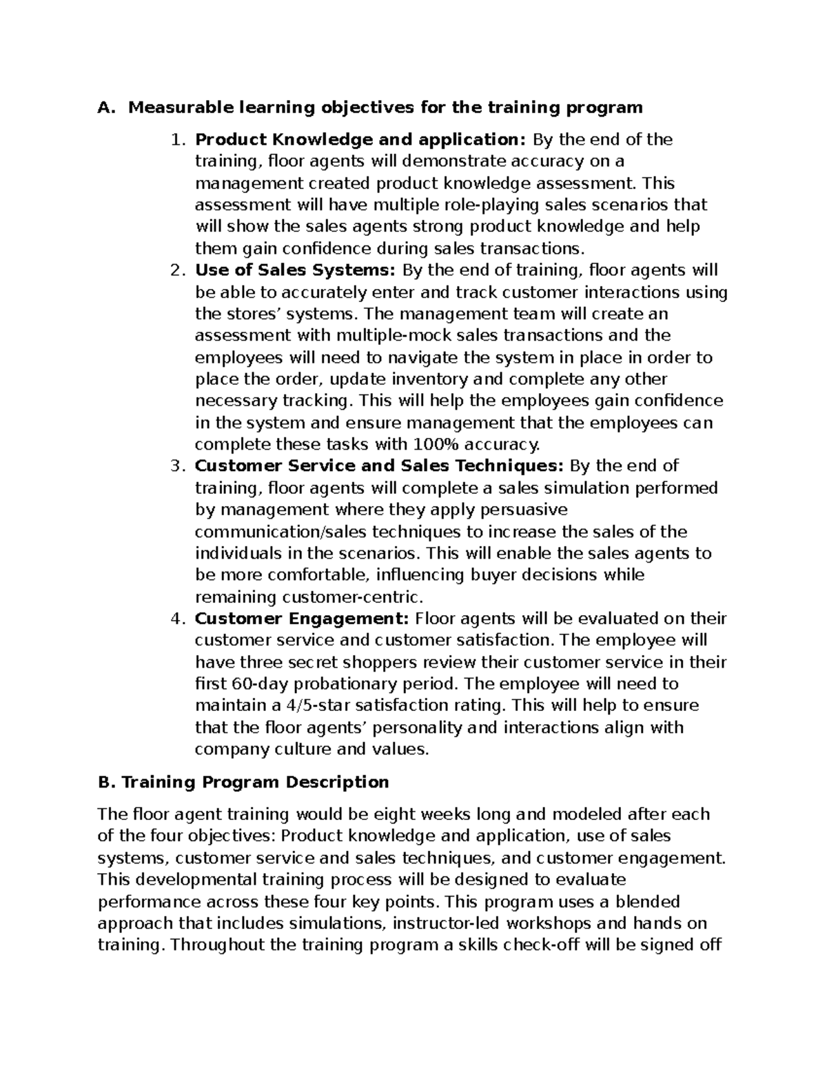 Task 2 Studocu - Task 2 :) - A. Measurable learning objectives for the ...