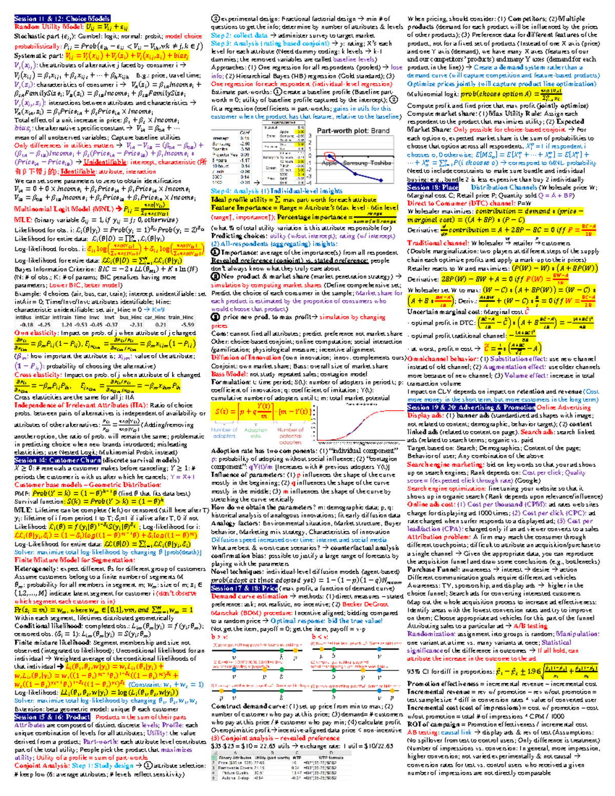 MA 4500 - Marketing Analytics Final Exam Cheat Sheet - Studocu