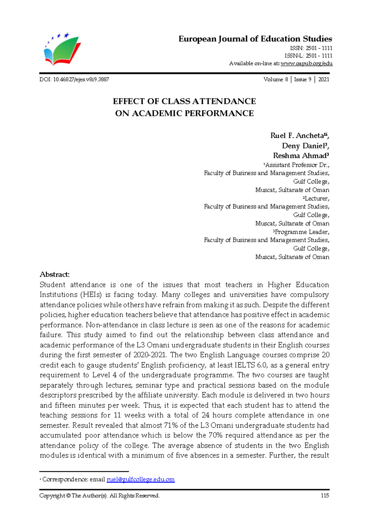 Exploring the Impact of Class Attendance on L3 Academic Performance ...