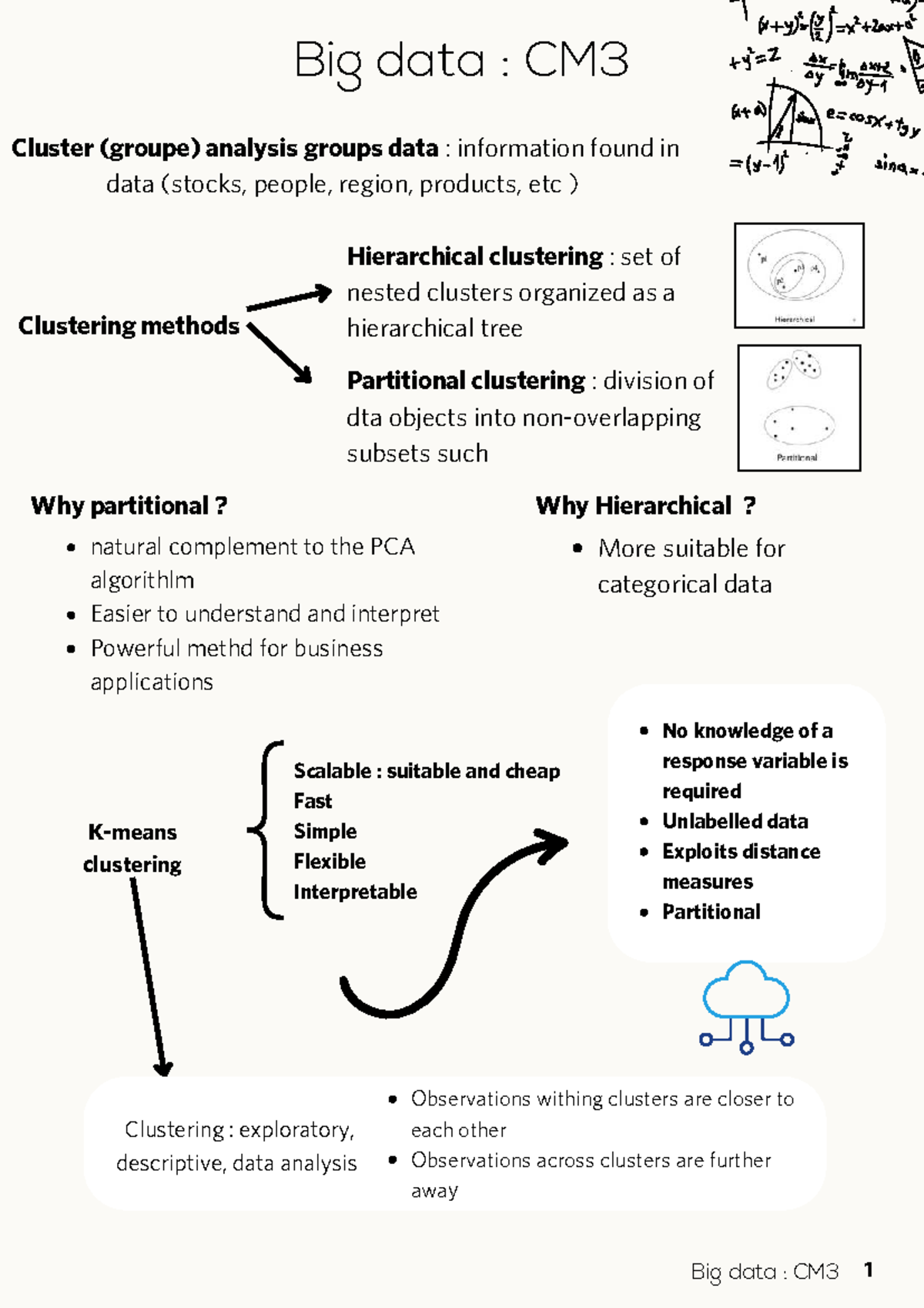Big data CM3 - Clustering methods and analysis techniques - Studocu