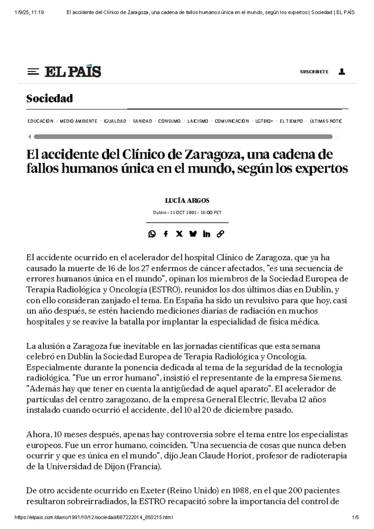 11:19 El Accidente del Clínico de Zaragoza: Fallos Humanos y ...