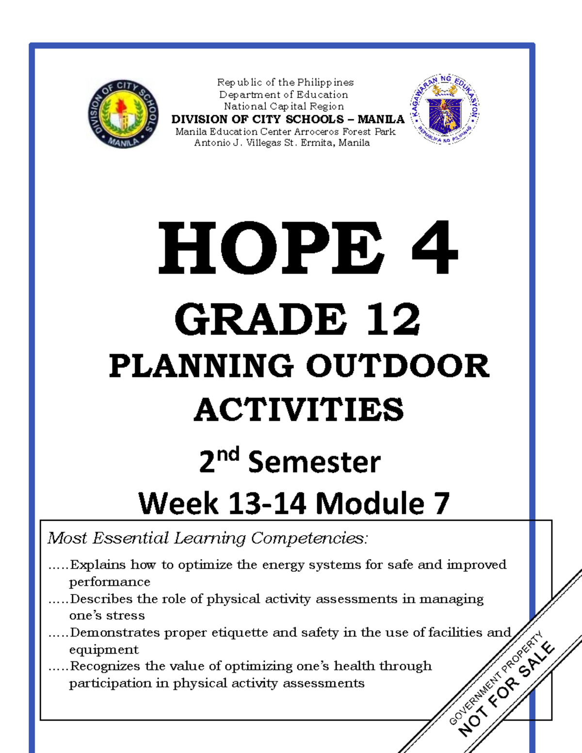 PE4-Module 7 Planning-Outdoor-Activities - Republic of the Philippines ...