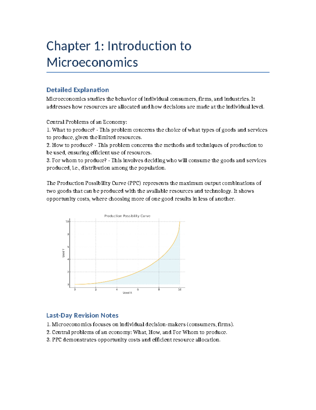 Chapter 1: Intro to Microeconomics - Key Concepts & Overview - Studocu