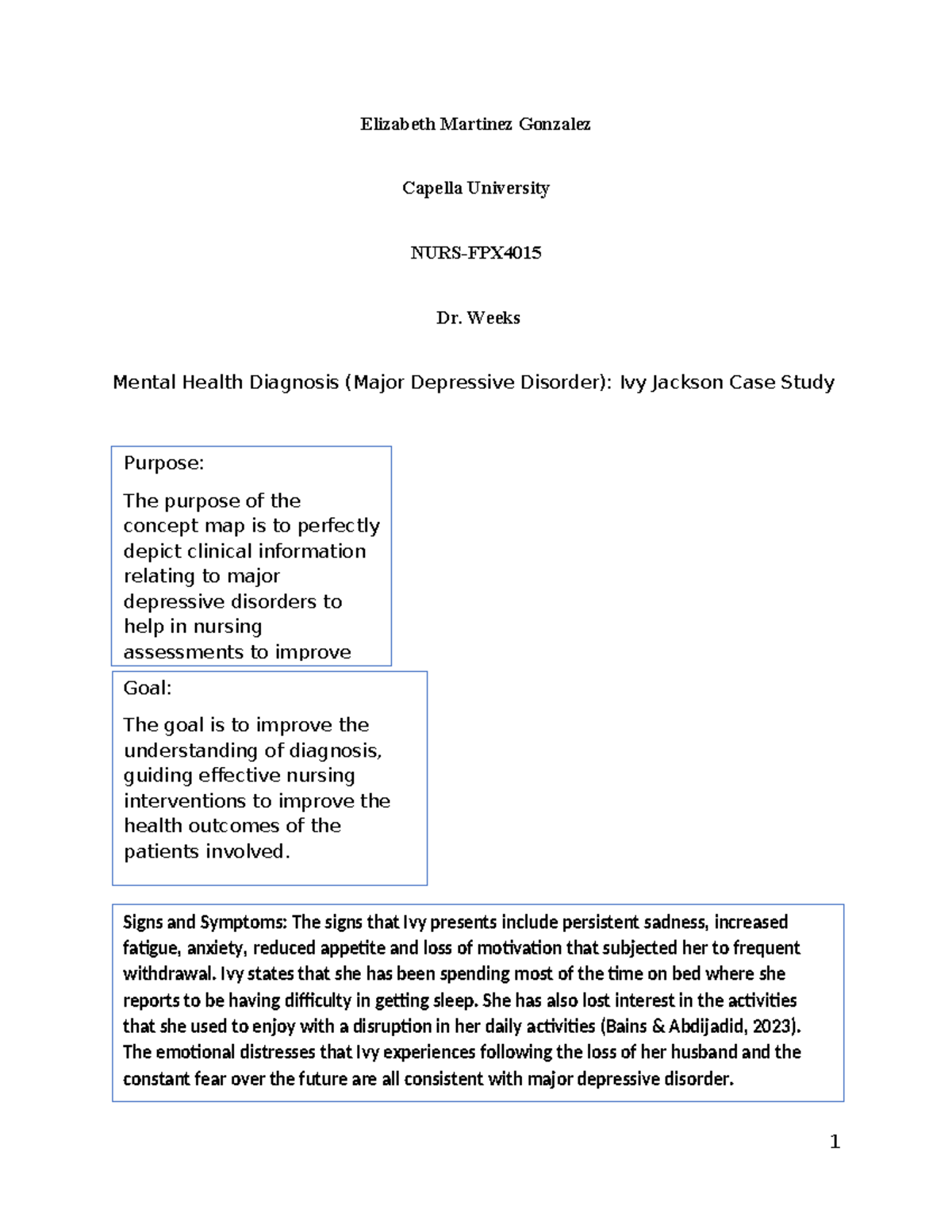 CM2 - Ivy Jackson Case Study: Major Depressive Disorder Analysis - Studocu