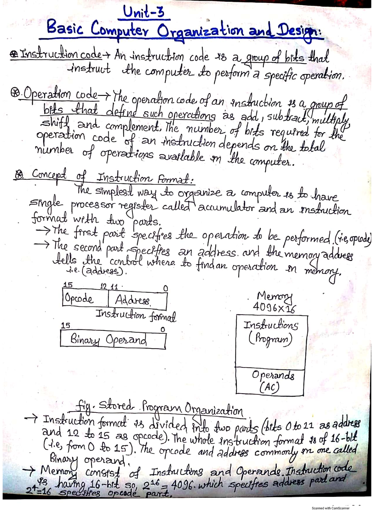 CA-Unit-3: Basic Computer Organization & Instruction Code Overview ...