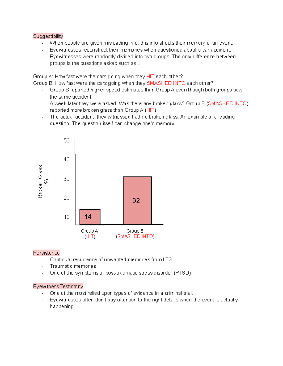 Memory Chapter 7 Notes - Suggestibility, Persistence, and Bias - Studocu