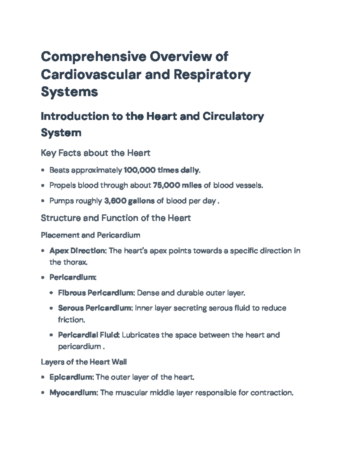 Comprehensive Overview of Cardiovascular and Respiratory Systems ...