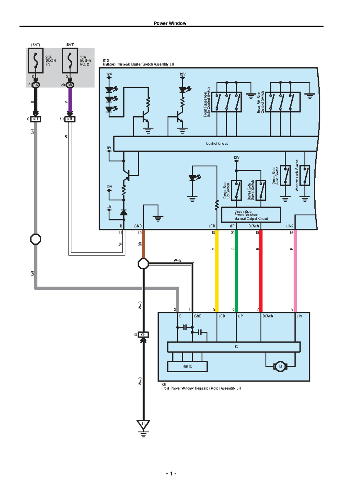 Power Windows (BAT) Control Circuit Study Guide - Studocu