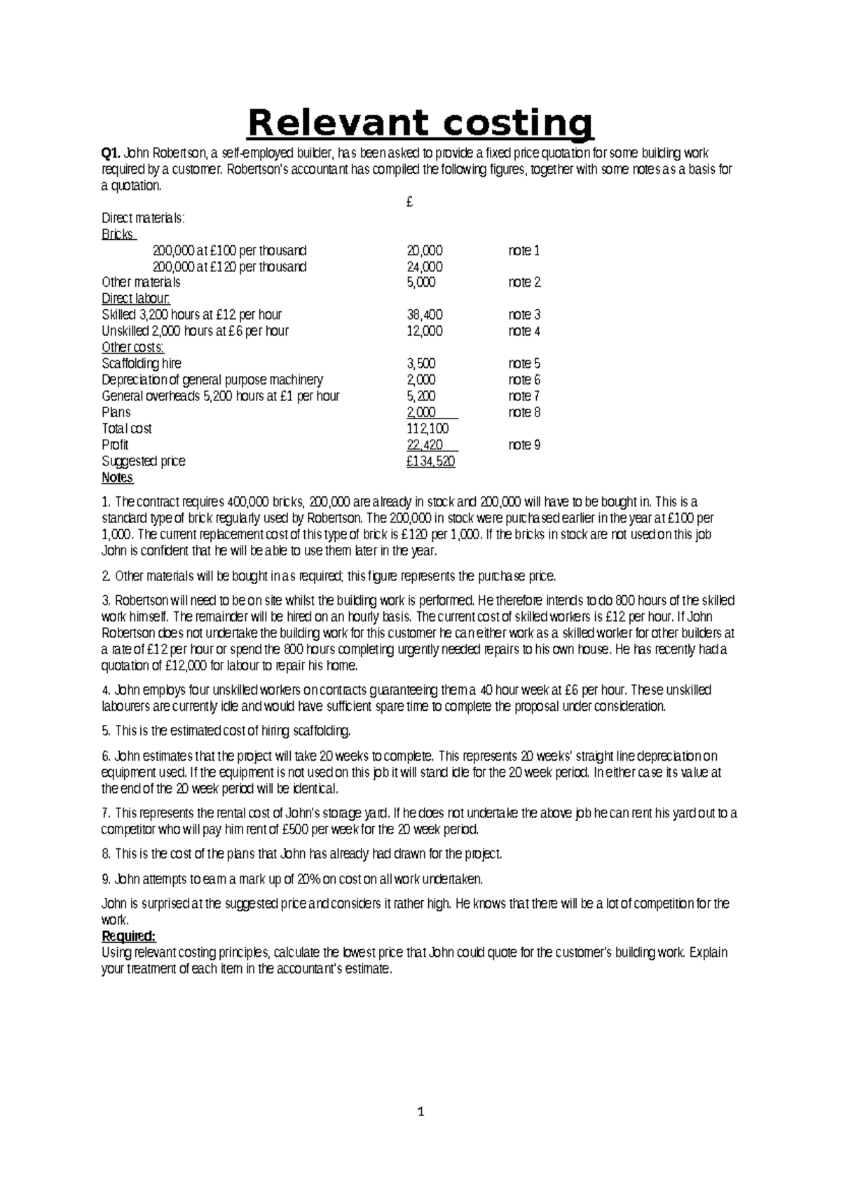 Relevant Costing Principles and Applications in Business Contexts: A ...