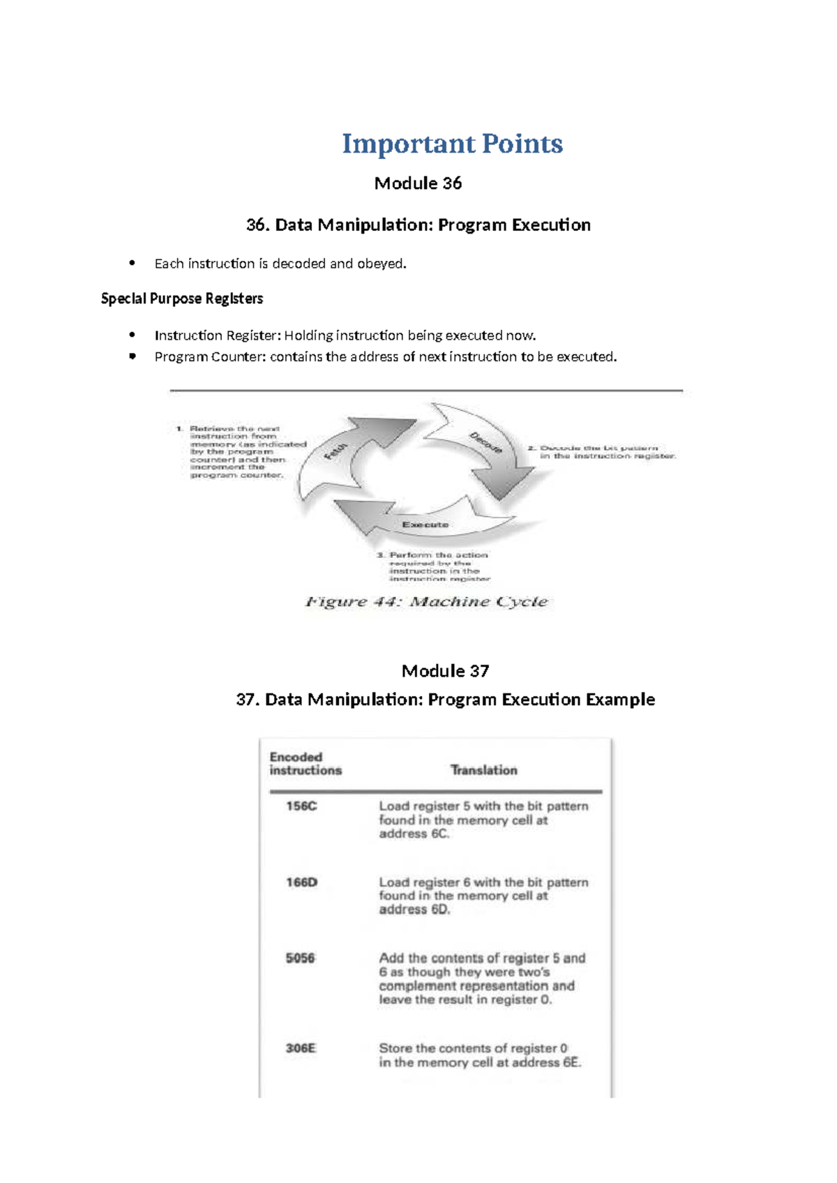 Important Points: Data Manipulation & Operating Systems (Modules 36-54 ...