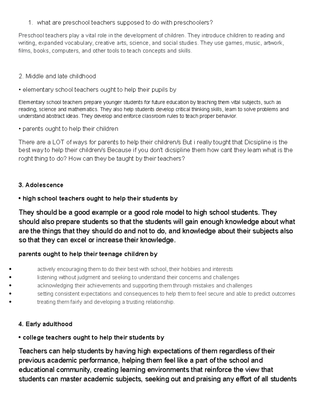 Module 2 - Roles of Educators & Parents in Child Development - Studocu