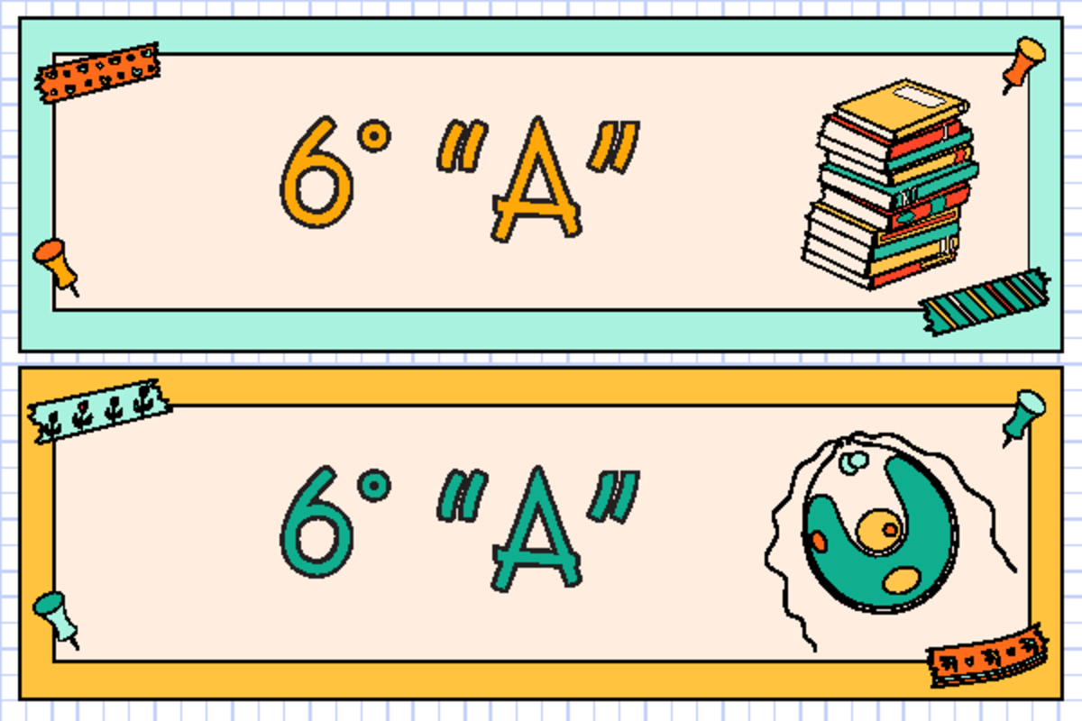 Blue Yellow Colorful Doodle Back to School Notebook Subject Label ...