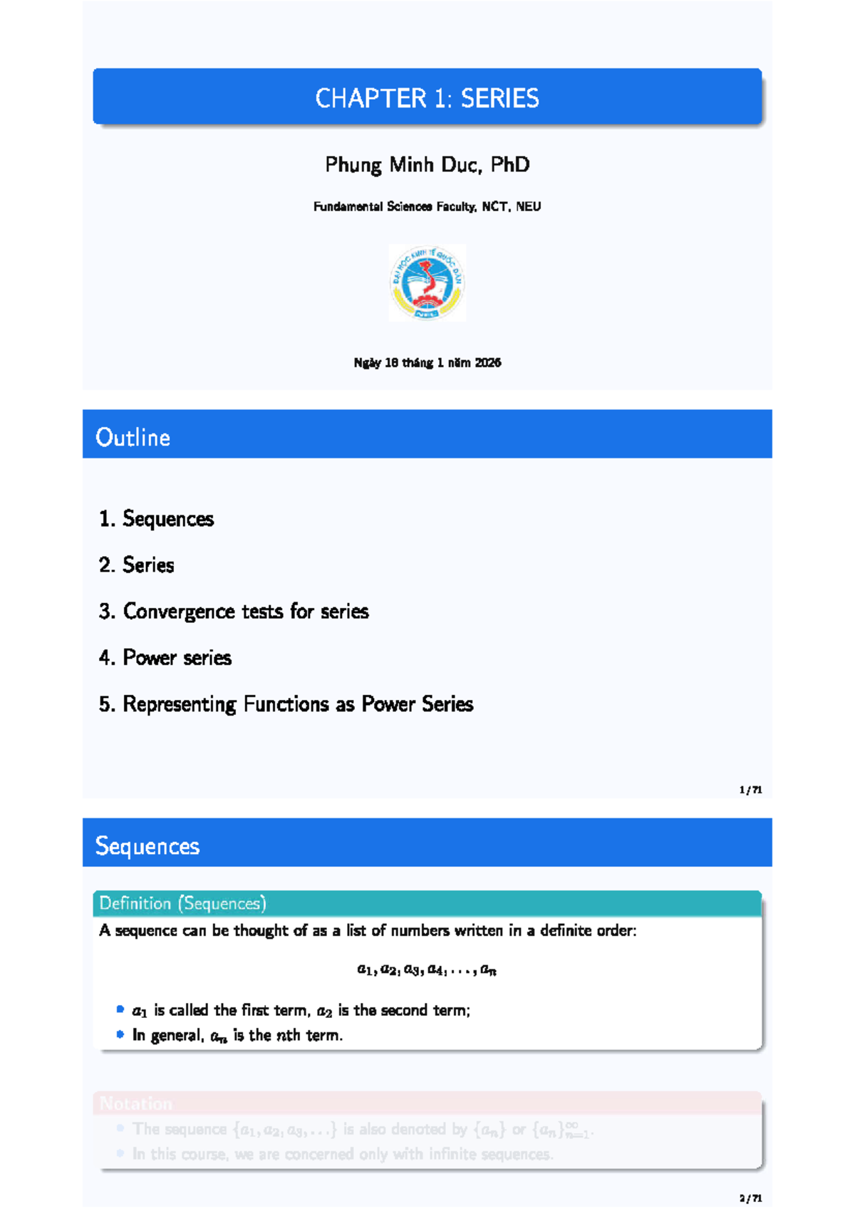 Calculus 2 CHAPTER 1: SEQUENCES & SERIES Lecture Notes - Studocu