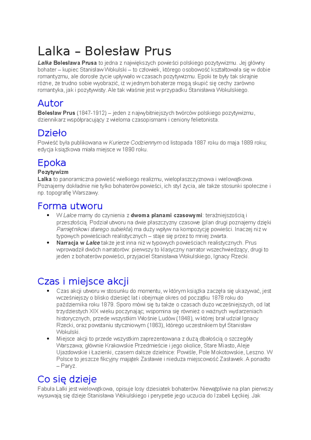 Sprawdzian A Lalka Bolesła Prus Nowa Era www.studocu.com