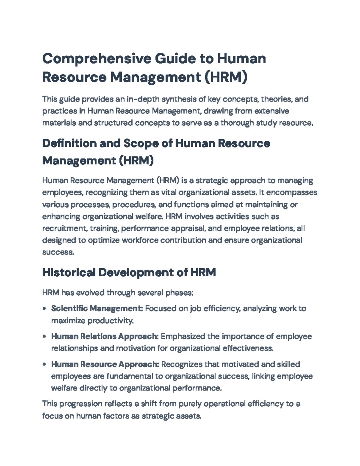 Comprehensive Insights on Human Resource Management (HRM) Principles ...