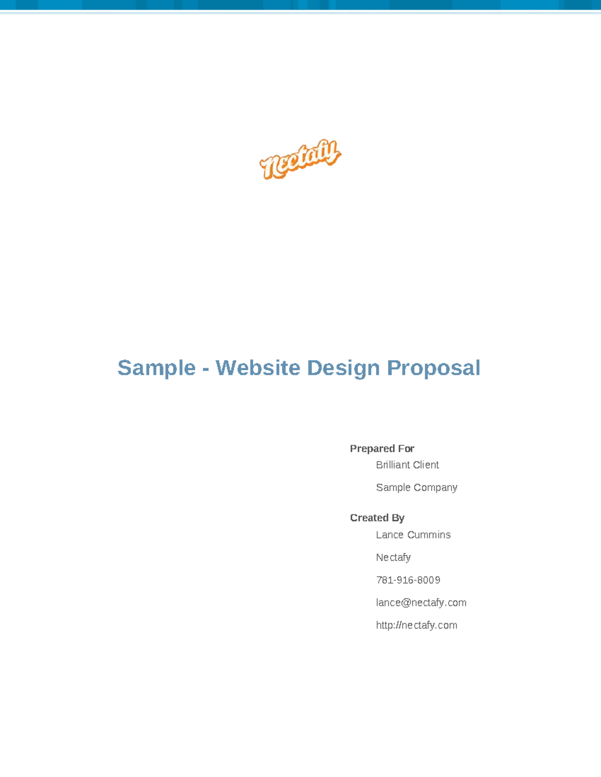 Nectafy-1: Sample Website Design Proposal for Brand Expansion - Studocu