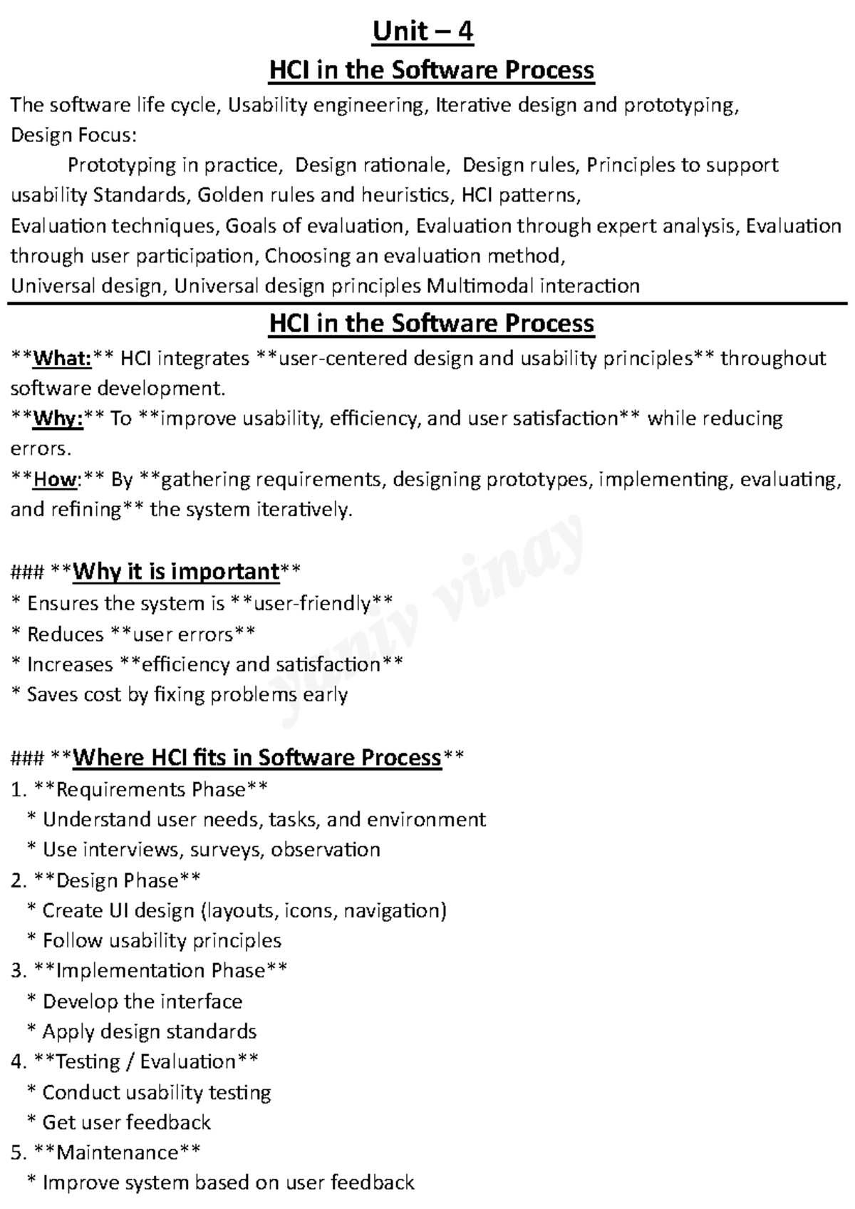 HCI Unit 4: Usability Engineering & Evaluation Techniques (JNTUH R22 ...