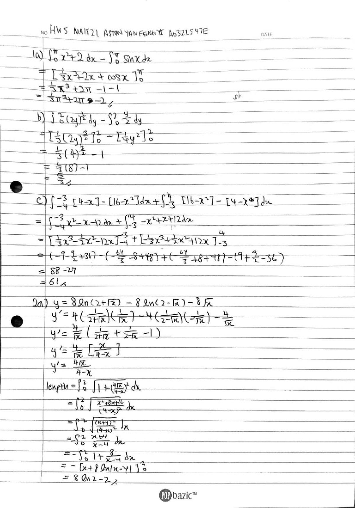 MA1521 Homework 5 Solutions and Explanations - Studocu