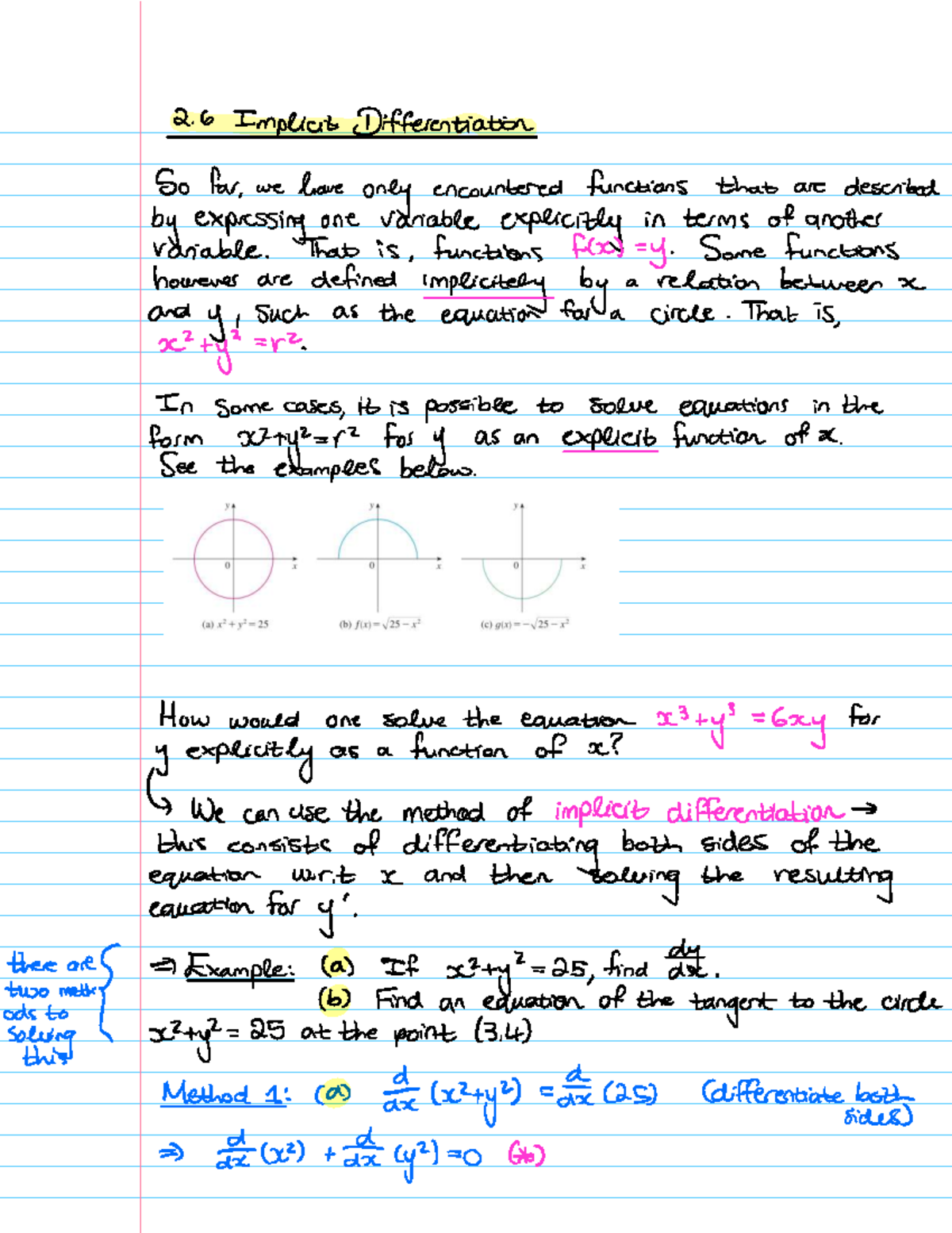2.6 Implicit Differentiation: Understanding Functions and Derivatives ...