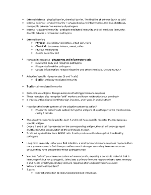 Comprehensive Overview of Immune System & Ecology (Biology 101 ...
