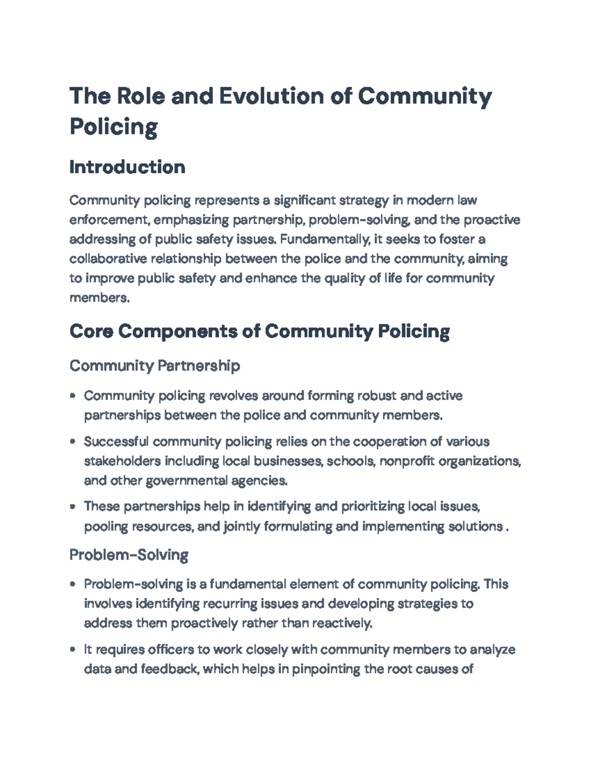 Community Policing and Governance Strategies: A Comprehensive Overview ...