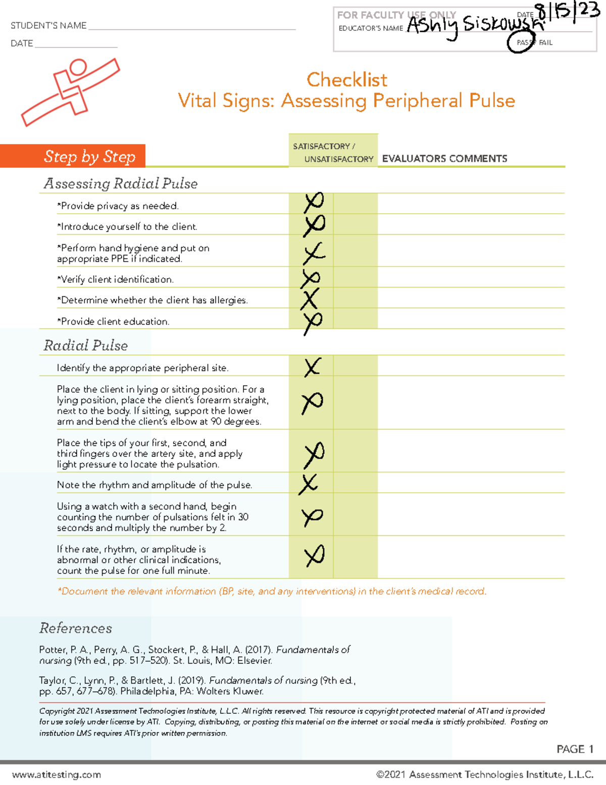 Peripheral Pulse Assessment Guide - ATI 101 - Studocu