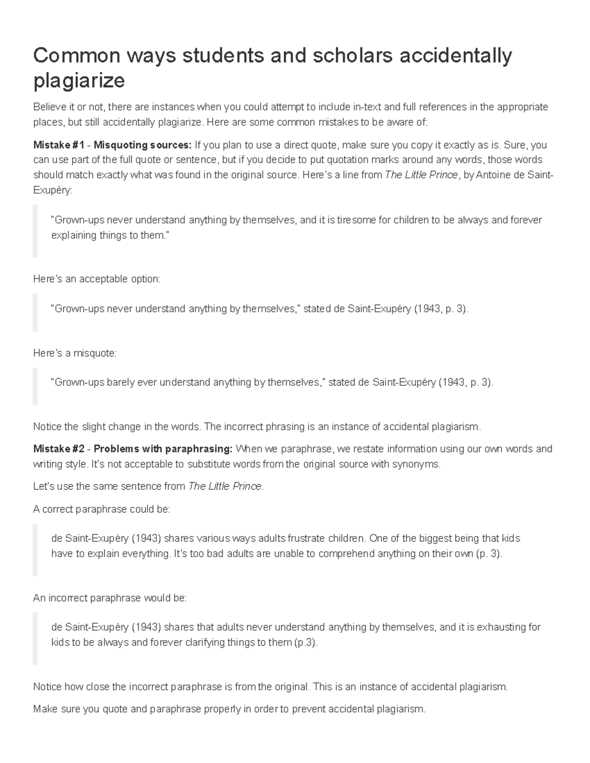 Common Accidental Plagiarism Mistakes in APA Style - Studocu