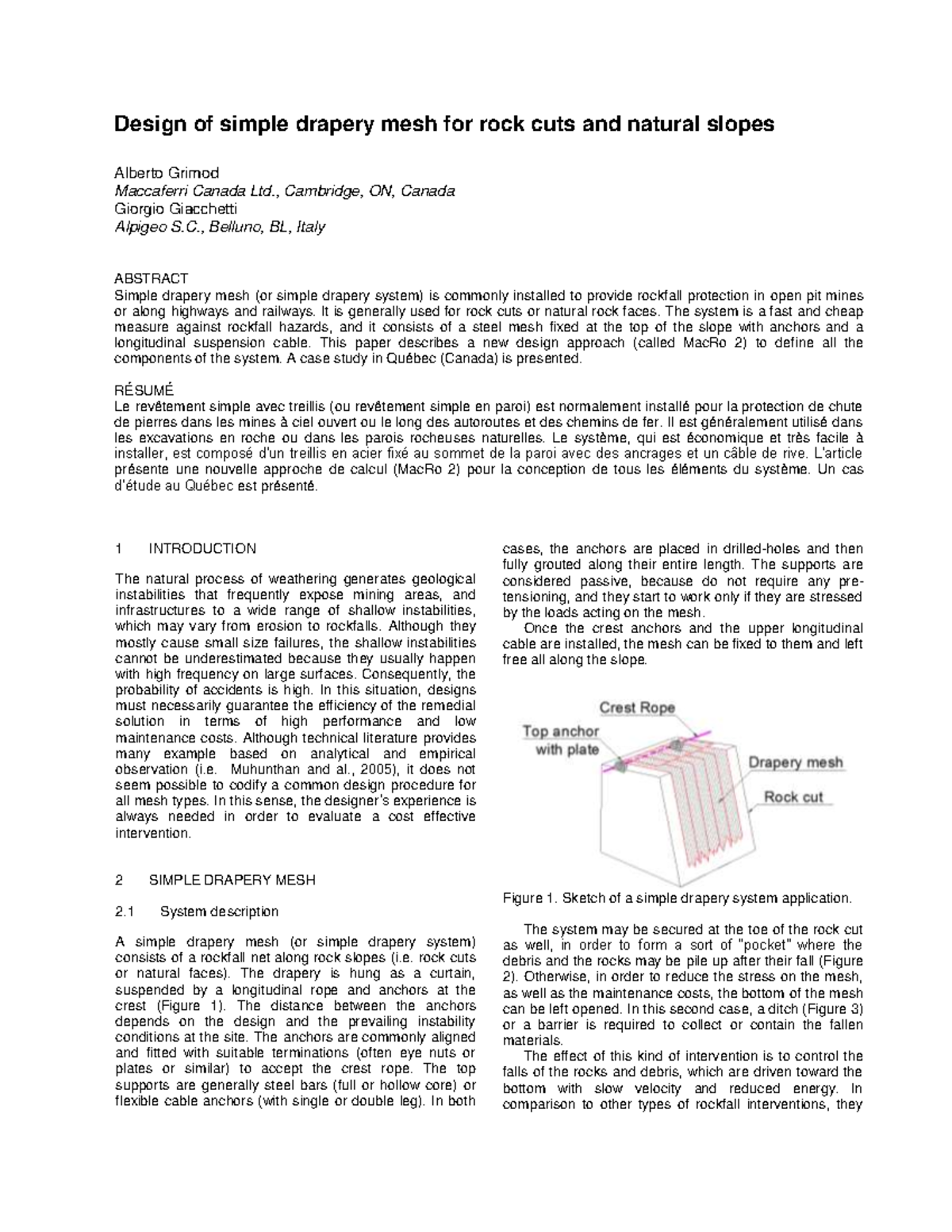 Design of Simple Drapery Mesh for Rockfall Protection (ENG 101) - Studocu