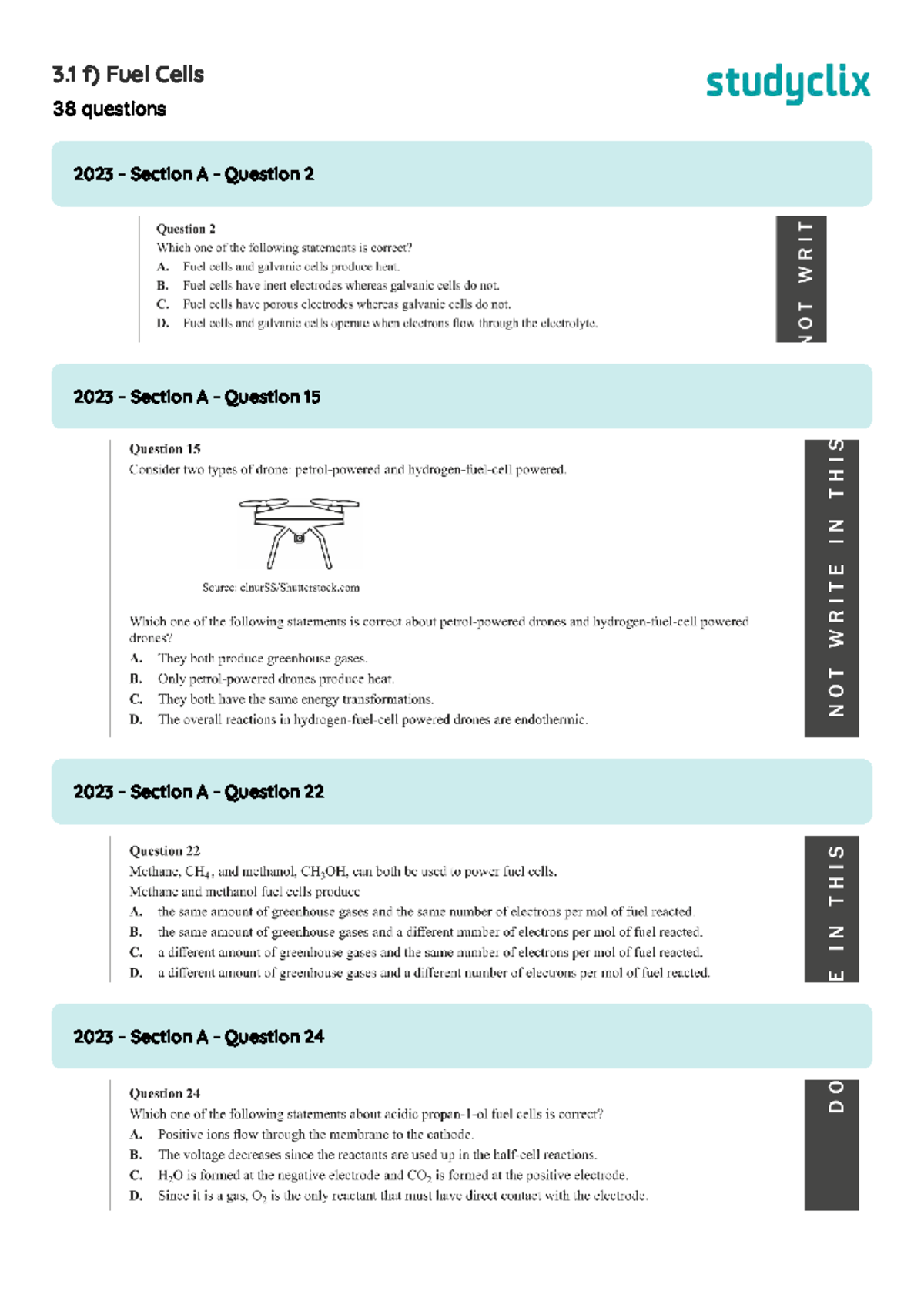 3.1 f) Fuel Cells - Comprehensive Question Review - Studocu