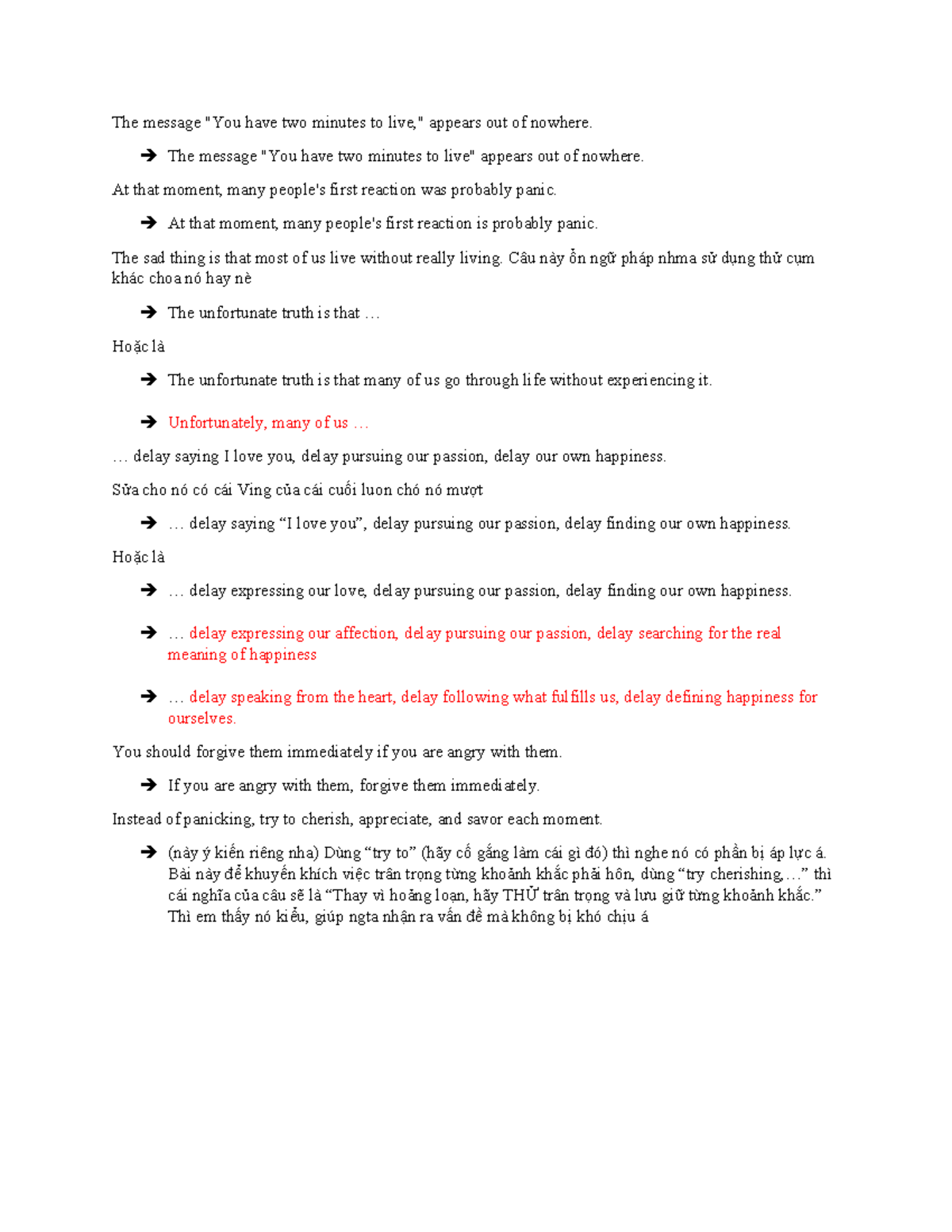 2 mins lecture fix - The message 