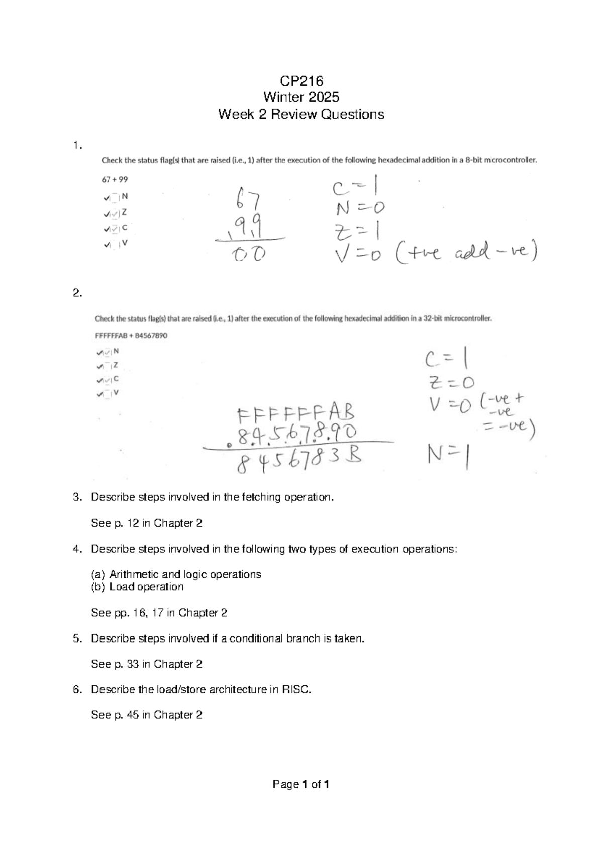 Review Question Chapter 2 - Page 1 of 1 CP Winter 2025 Week 2 Review ...
