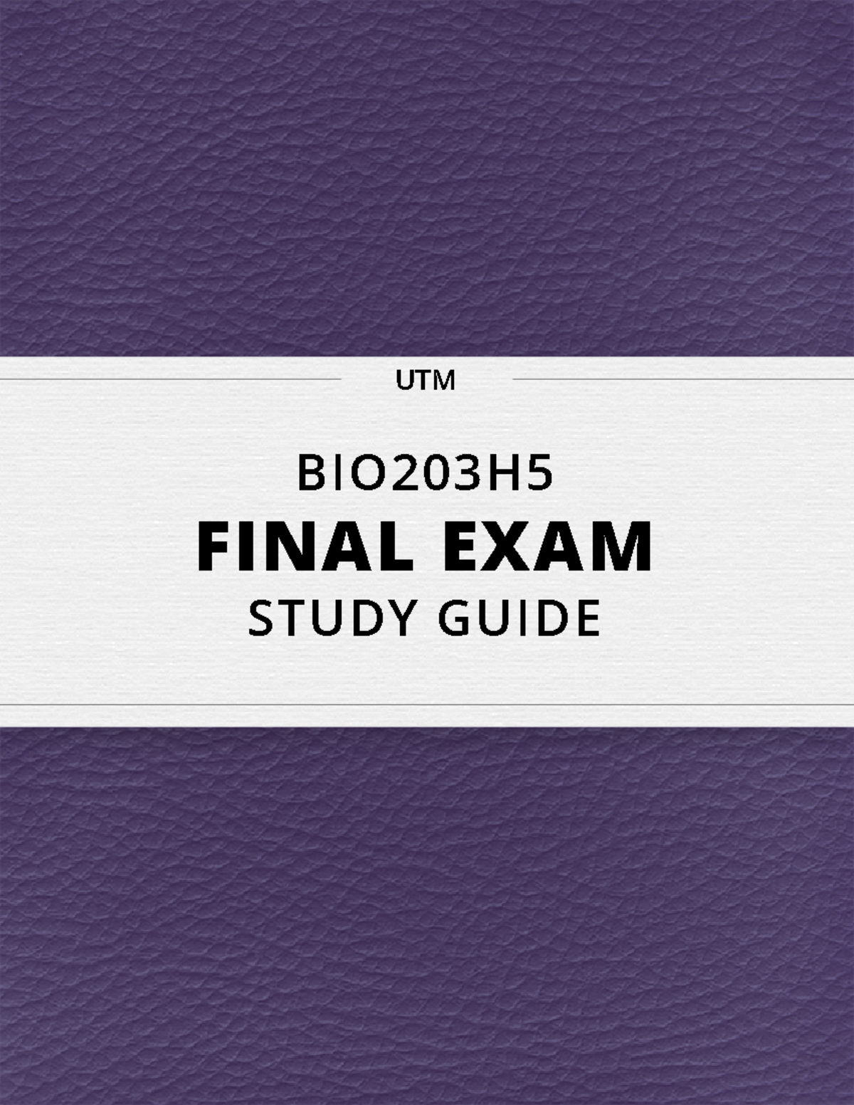 BIO203 All Notes-every lecture except 7and 8 - BIOB33 - U of T - Studocu