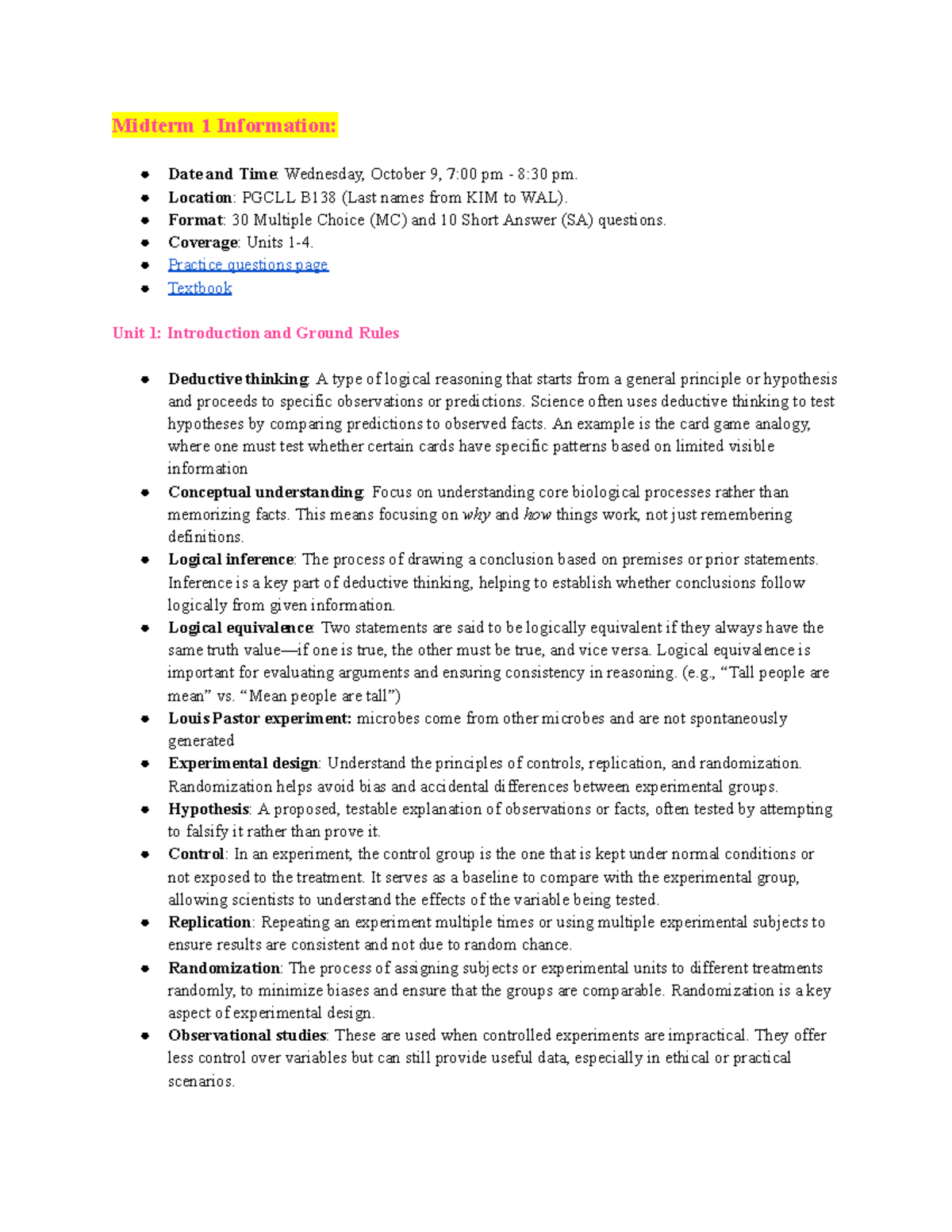 Bio 1M03 Final Exam: Key Topics and Study Guide for Success - Studocu
