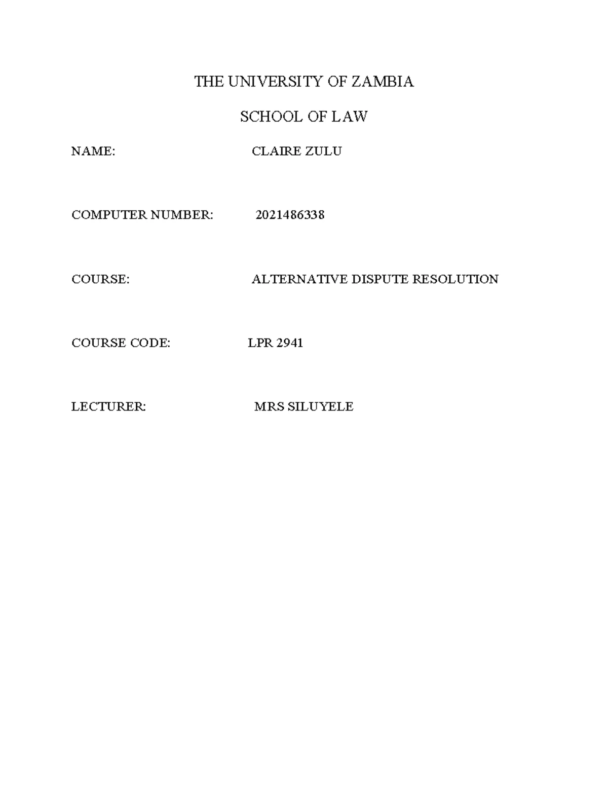 LPR 2930 Law of Tort Assignment - Winfield's Four Elements Explained ...