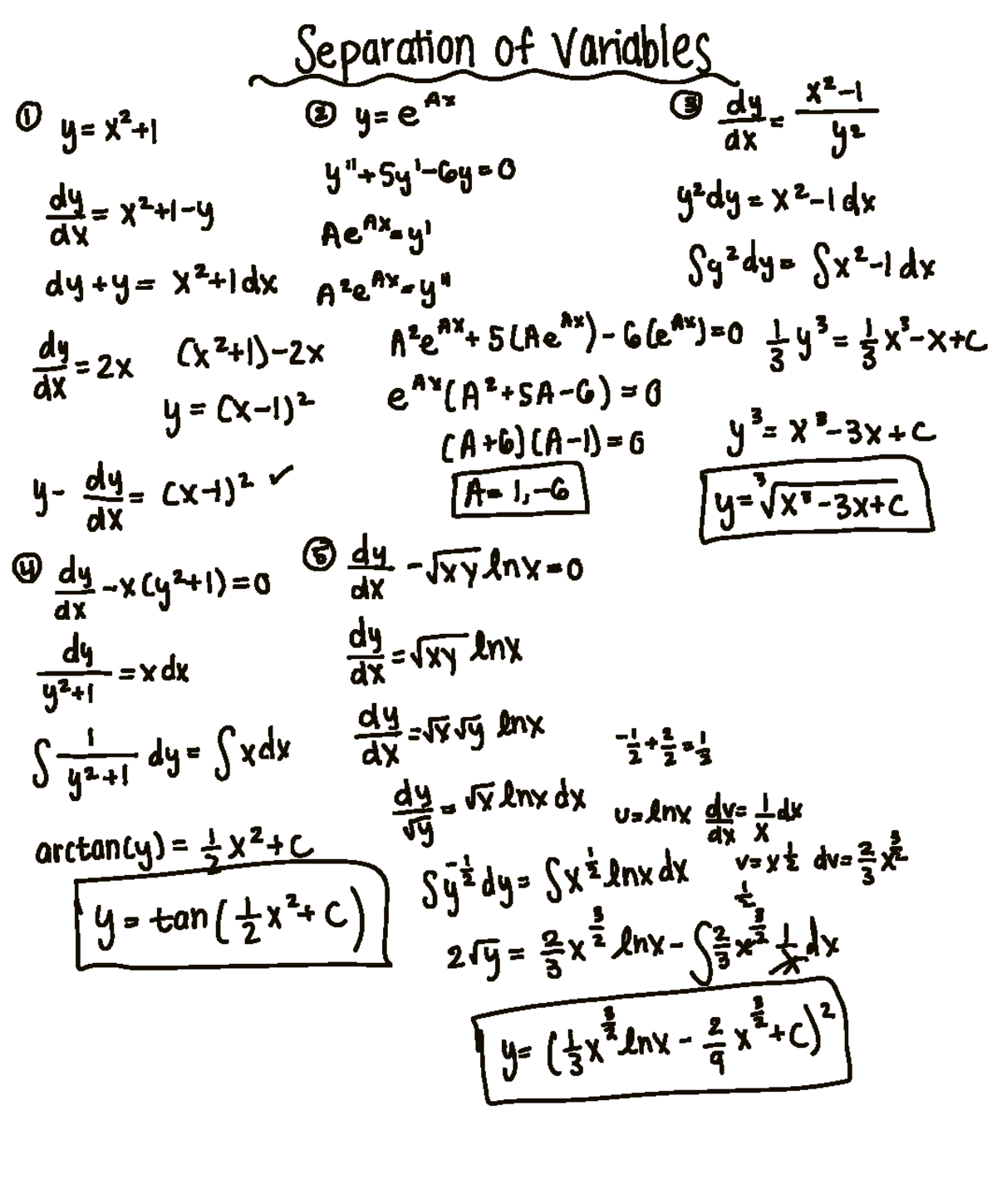 Separation of Variables: Advanced Techniques and Solutions (MATH 51 ...