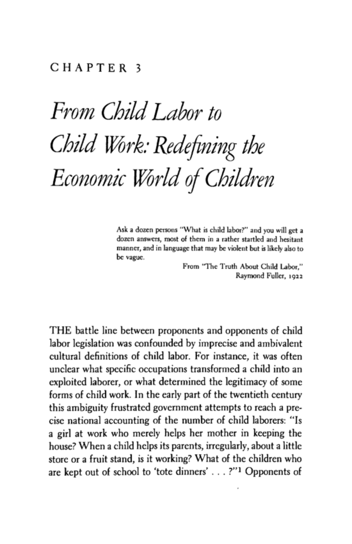 C H A P T E R 3: From Child Labor to Child Work - Economic Perspectives ...