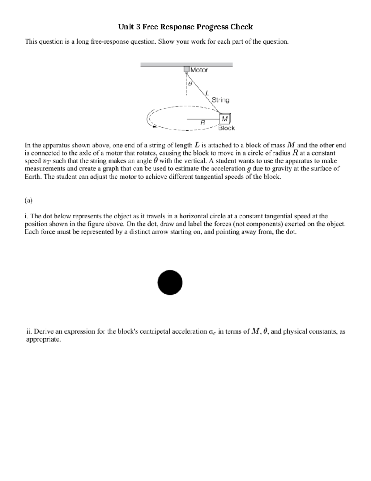 Unit 3 FR Progress Check: Estimating Gravitational Acceleration - Studocu