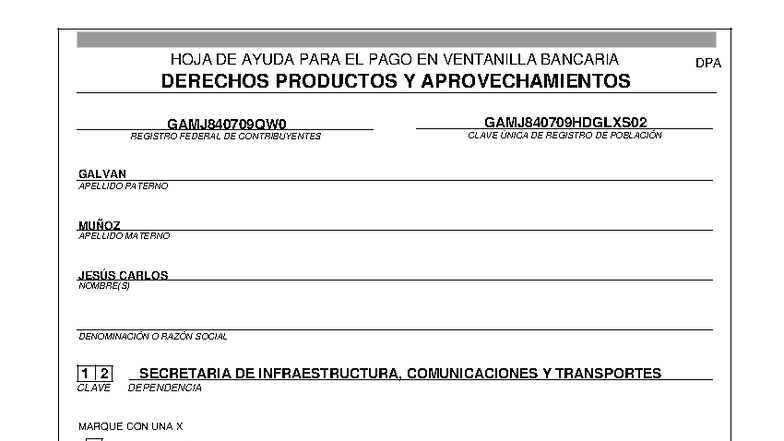 Hoja de Ayuda para el Pago en Ventanilla Bancaria - DPA - Studocu