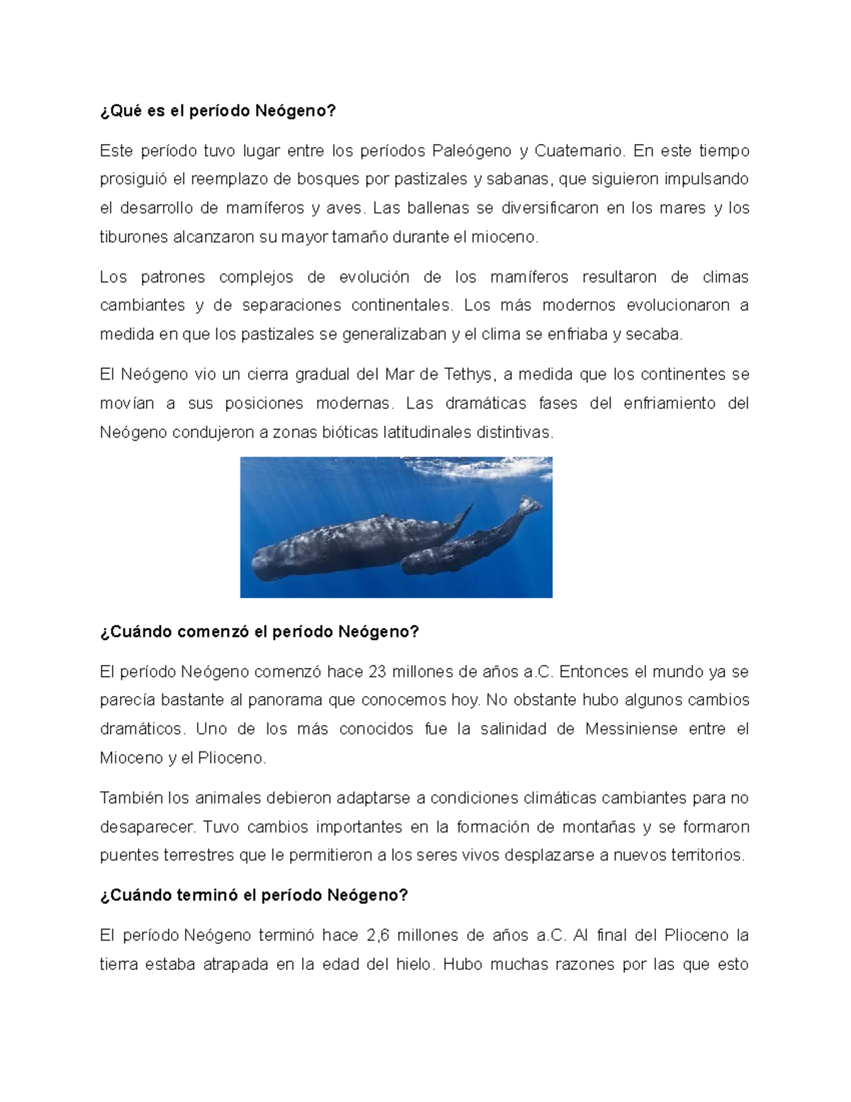 Qué es el período Neógeno - ¿Qué es el período Neógeno? Este período ...