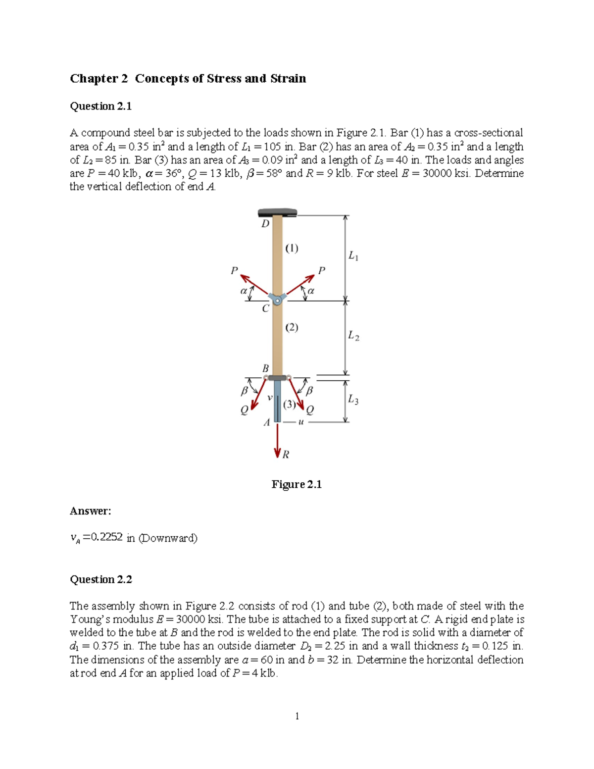 Chapter 2 Exercises - Concepts of Stress and Strain Analysis - Studocu