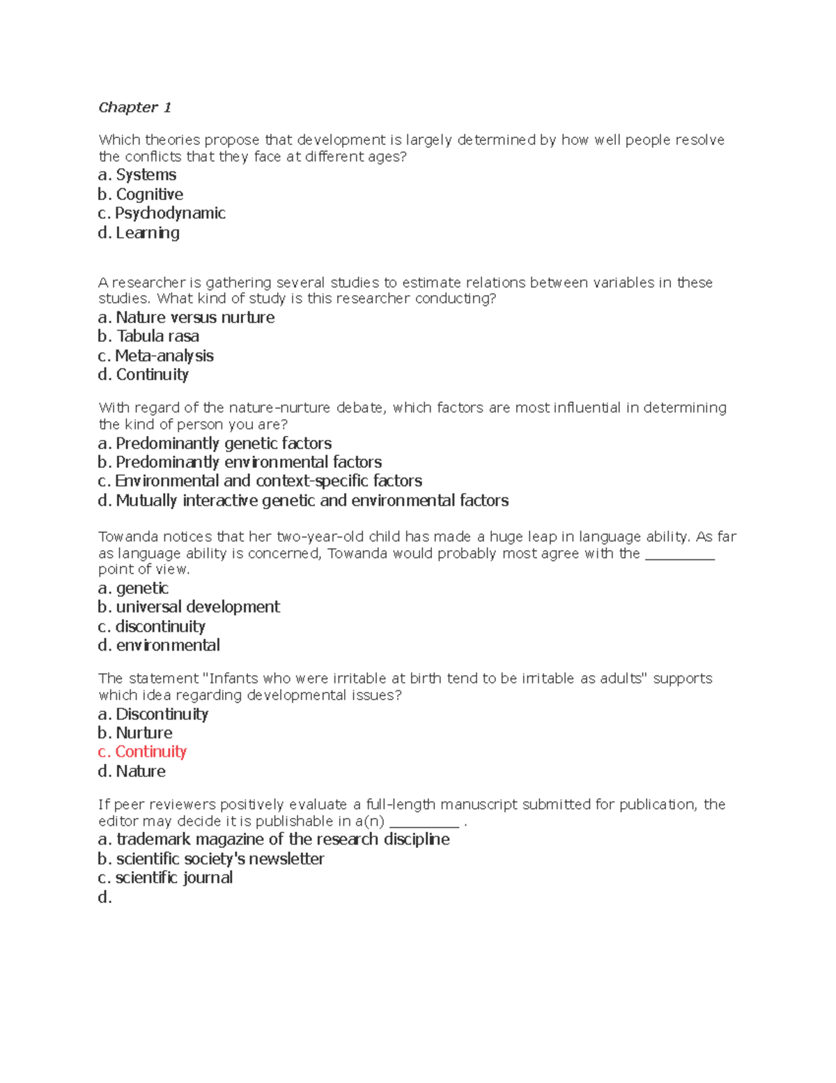 Exam #1 Study Guide - Lecture notes Exam # 1 - Chapter 1 Which theories ...