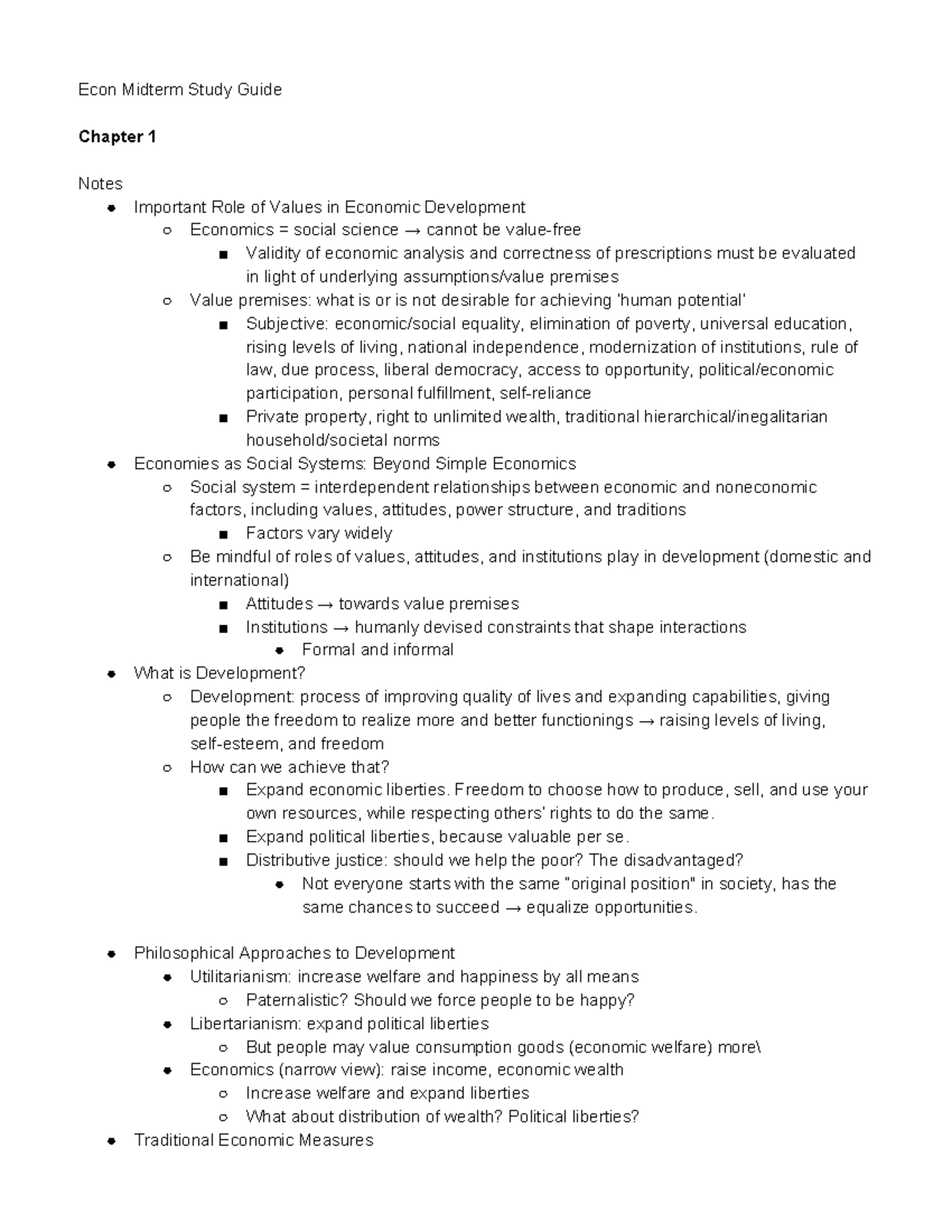 Econ 101: Midterm Study Guide on Economic Development Theories - Studocu