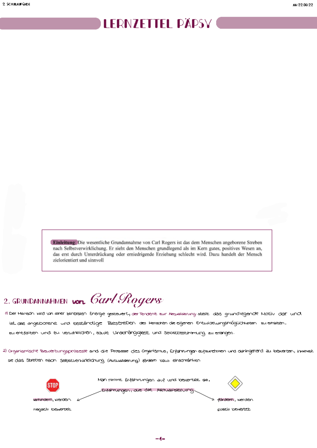 Lernzettel Papsy E: Psychologie und Persönlichkeitsmerkmale - Studocu