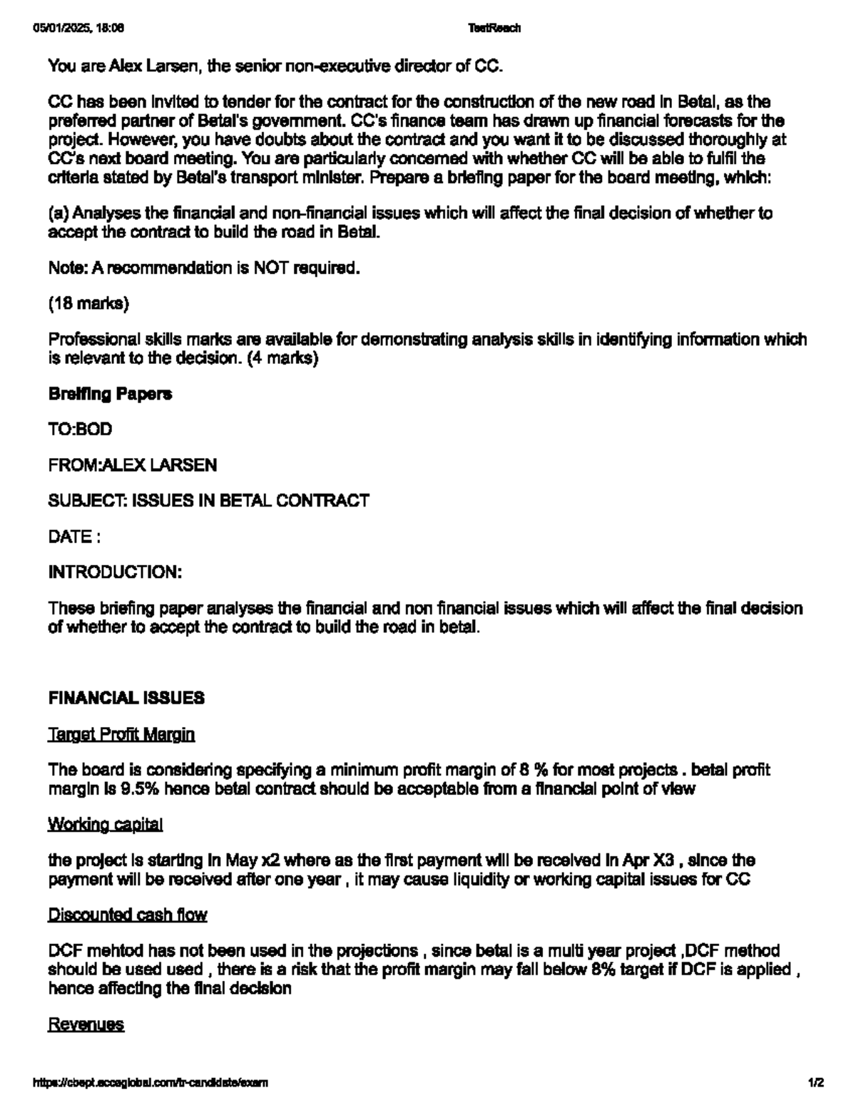 18:08 Briefing Paper on Betal Contract Issues for BOD by Alex Larsen ...
