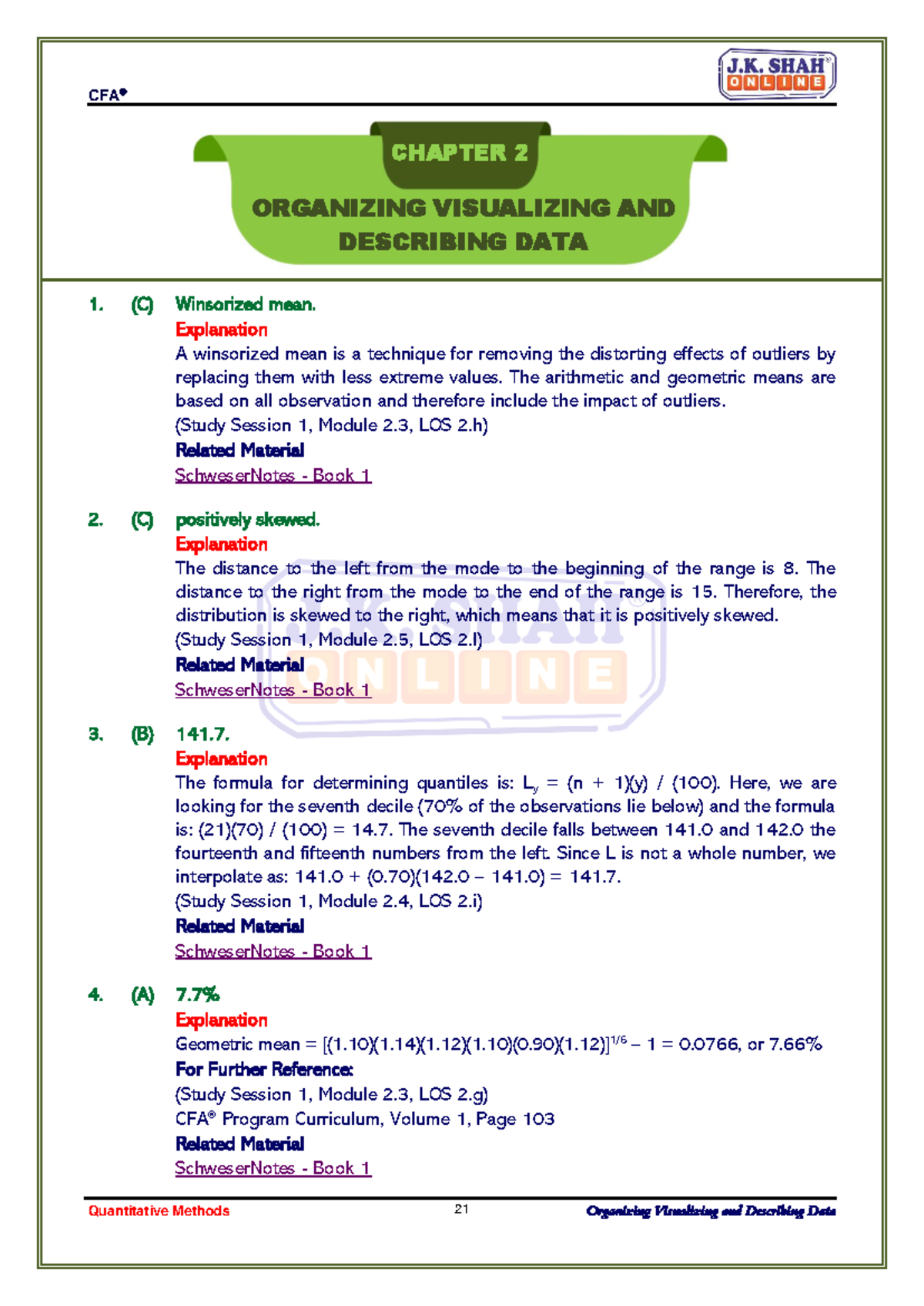 Quantitative Methods (C) Chapter 2: Organizing, Visualizing ...