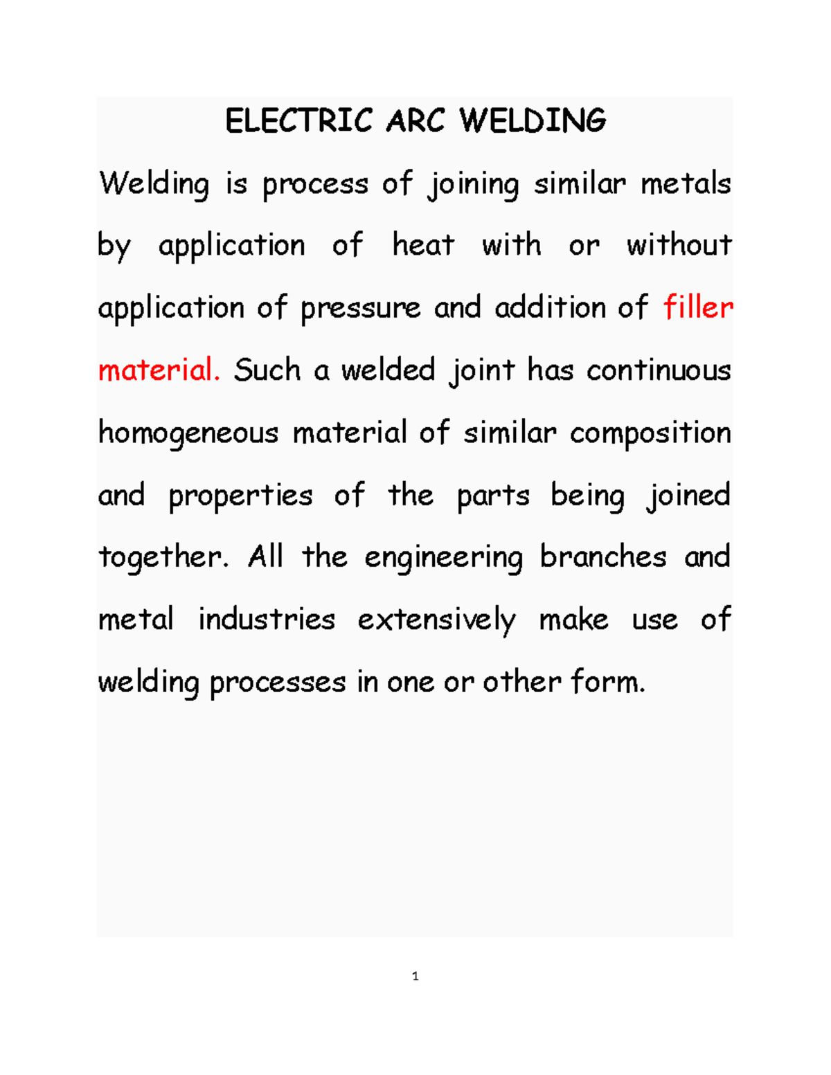 Lecture Note 7: Electric Arc Welding Techniques and Applications - Studocu