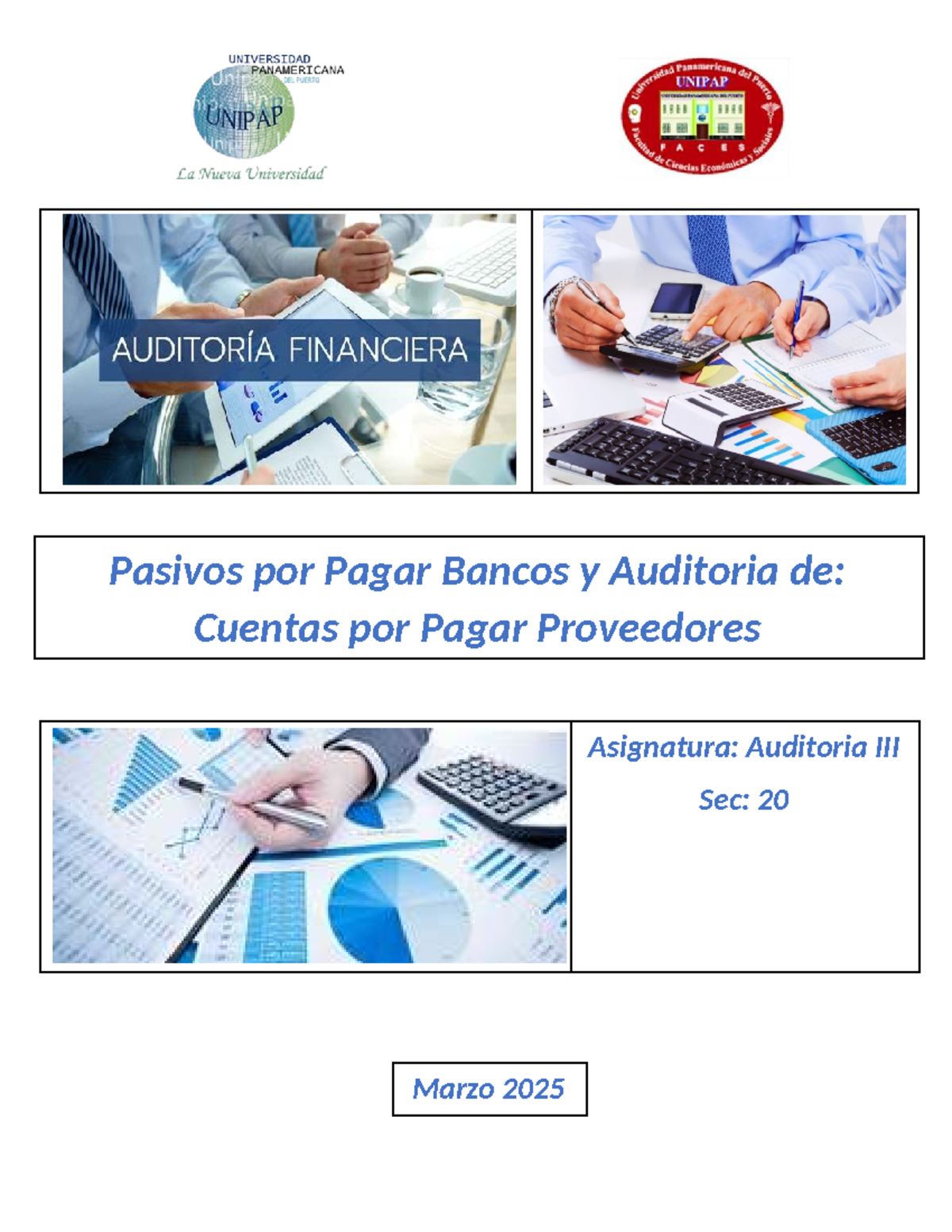 Actividades de Auditoría III: Pasivos y Cuentas por Pagar - Studocu