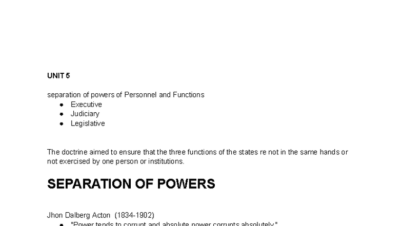 PUB LAW - Revision Notes on Separation of Powers and Civil Liberties ...
