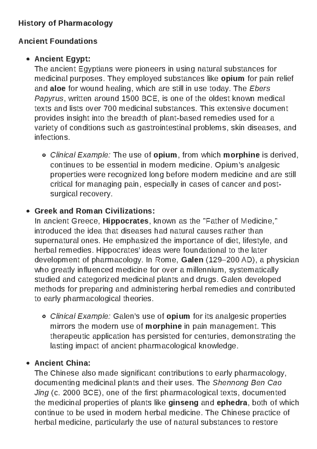 HIST 202 Final Exam Study Guide: History of Pharmacology - Studocu