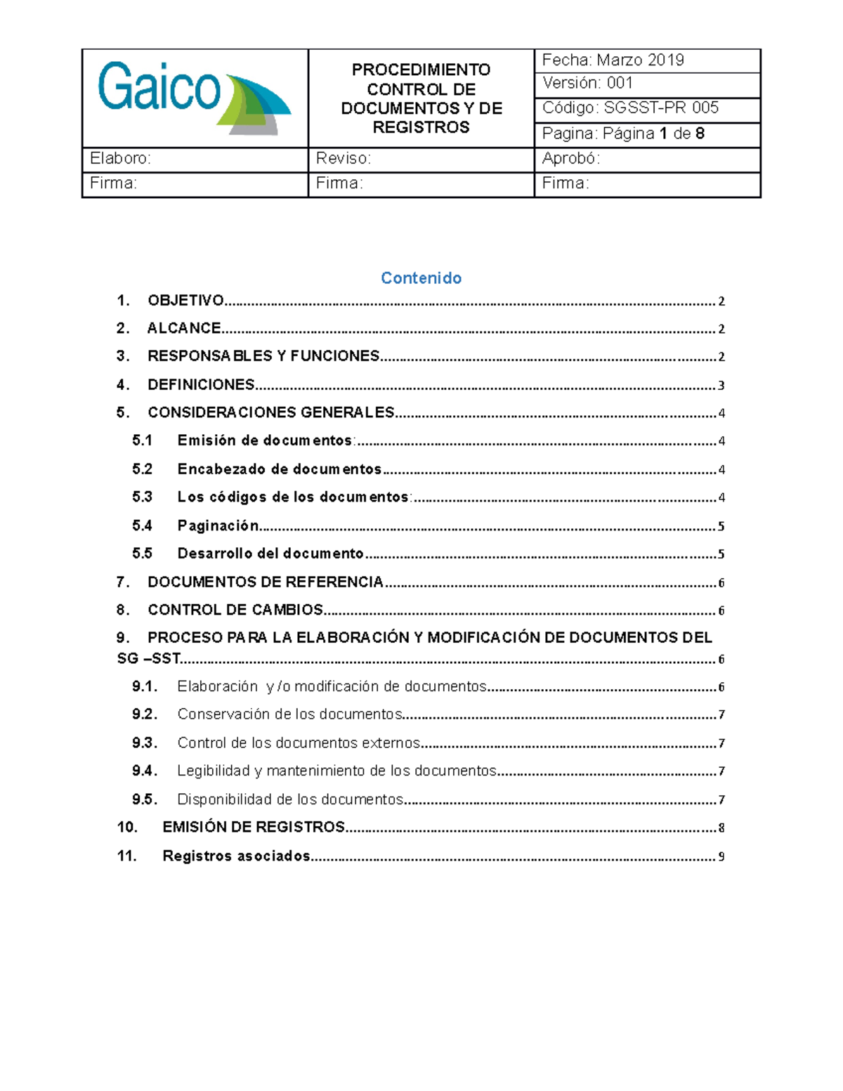 Procedimiento control de documentos yregistros - PROCEDIMIENTO CONTROL ...